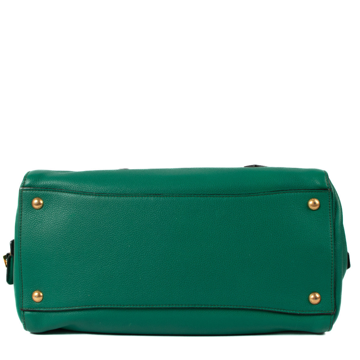 Sac cabas Prada en cuir grainé Vitello vert