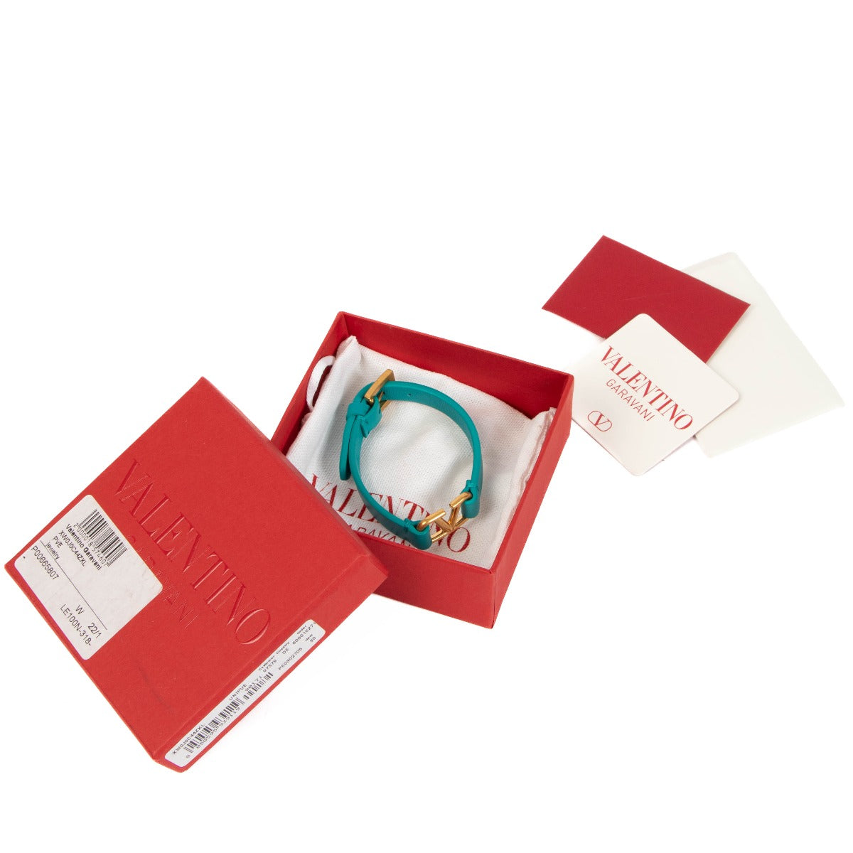 Buy real authentic Valentino Garavani Green Leather Vlogo Bracelet at Labellov.com or in Brussel, Knokke and Antwerp