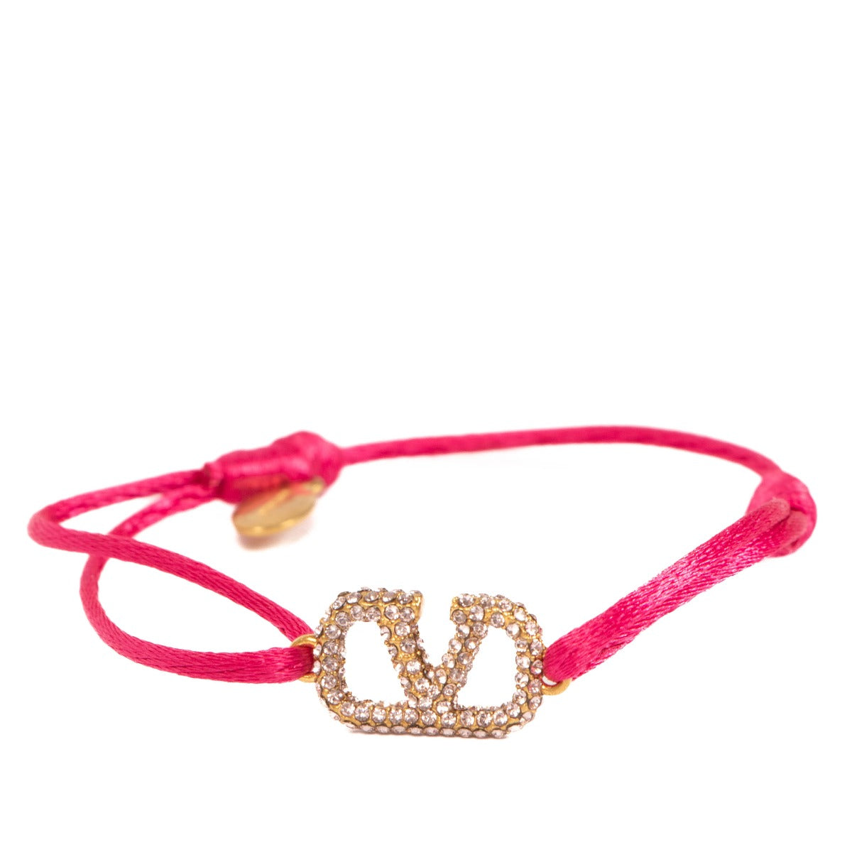 Valentino Garavani Pink VLogo Crystal Bracelet