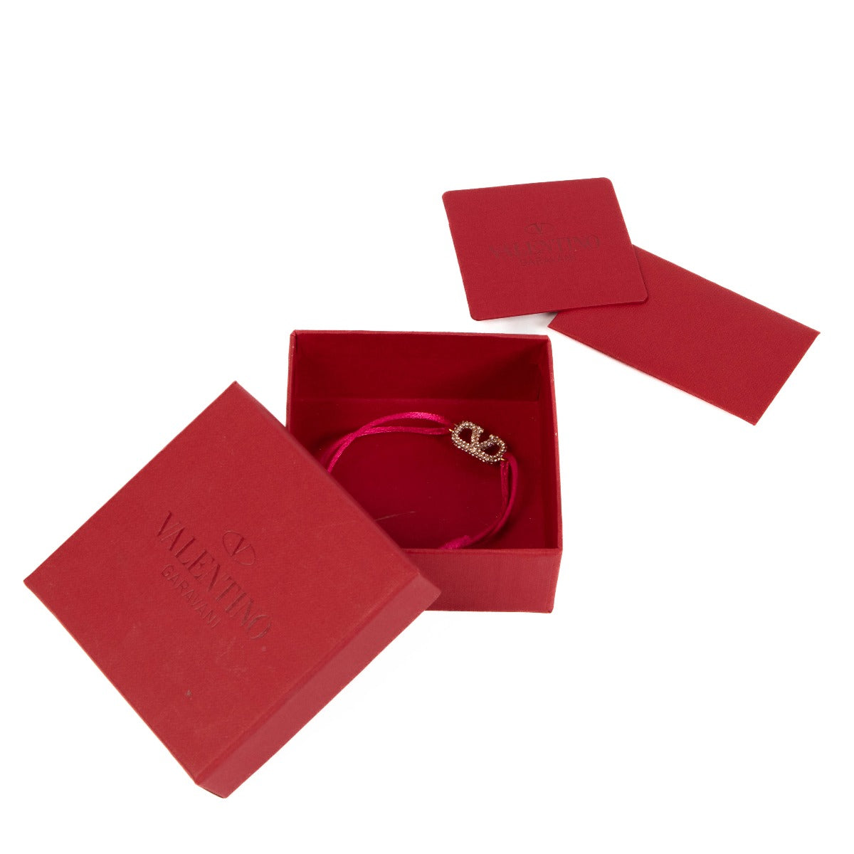 Valentino Garavani Pink VLogo Crystal Bracelet