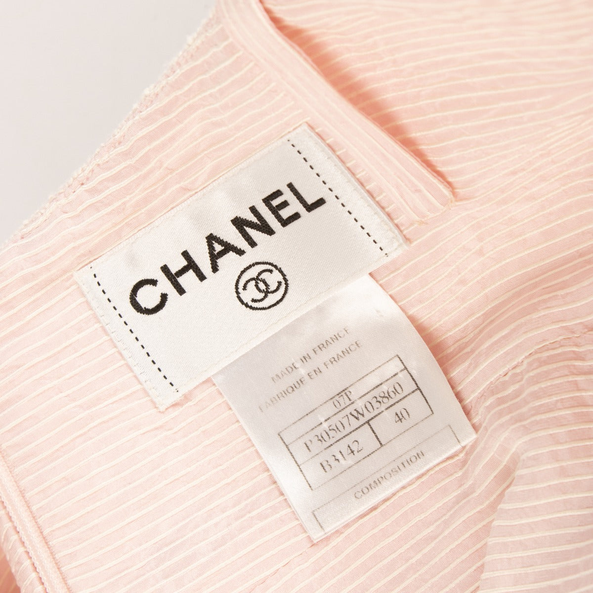 Robe en tweed rose Chanel 07P - Taille FR40