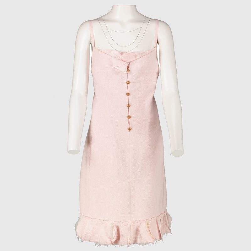 Robe en tweed rose Chanel 07P - Taille FR40