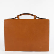 Delvaux Message Camel Slekely 1992 vintage briefcase in smooth tan leather.