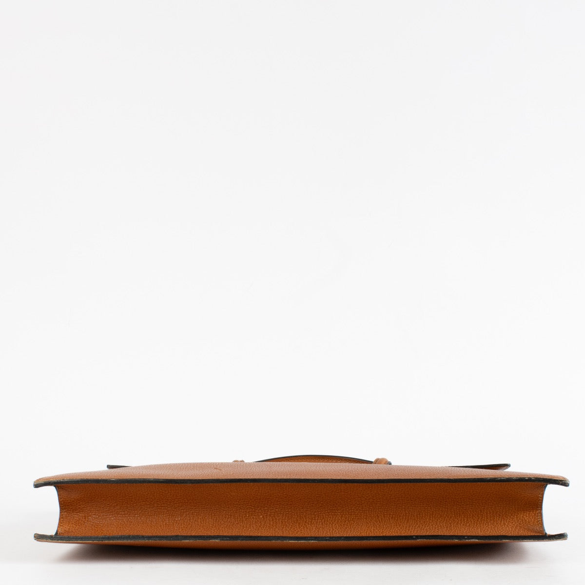 Delvaux Message Camel Slekely 1992 vintage briefcase in smooth tan leather.