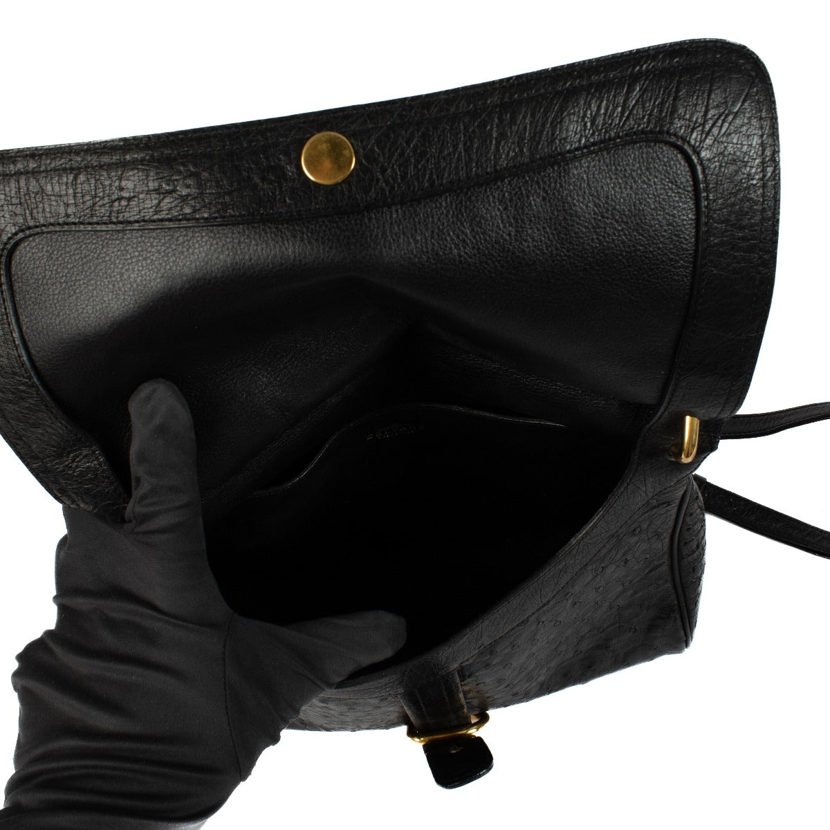 Shop 100% authentic secondhand Delvaux Black Vintage Ostrich Crossbody Bag on Labellov.com