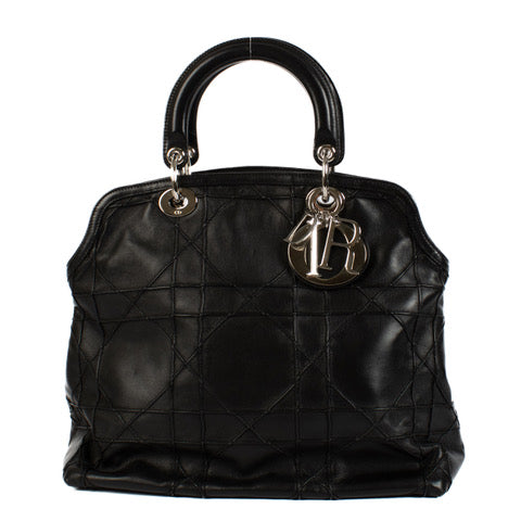 shop 100% authentic second hand Christian Dior Black Lambskin Cannage Tote Bag on Labellov.com