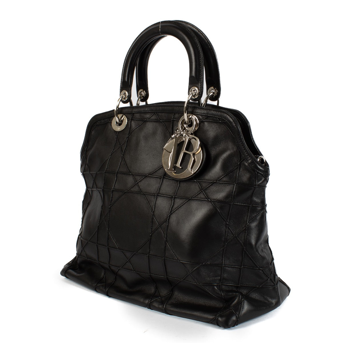 shop 100% authentic second hand Christian Dior Black Lambskin Cannage Tote Bag on Labellov.com