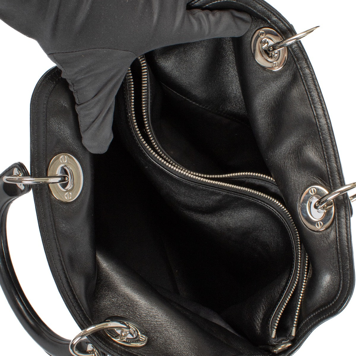 shop 100% authentic second hand Christian Dior Black Lambskin Cannage Tote Bag on Labellov.com