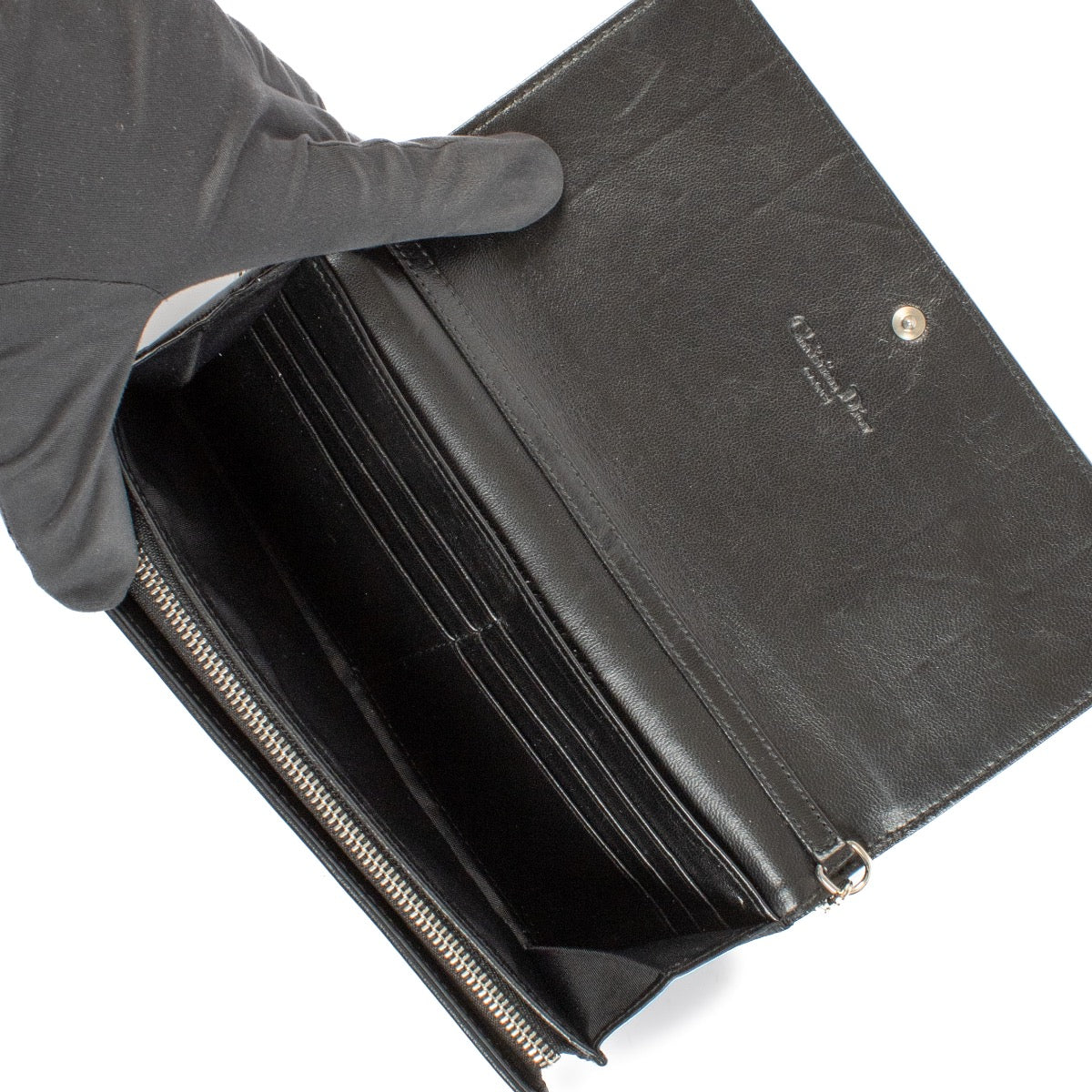 shop 100% authentic second hand Christian Dior Black Lambskin Chain Clutch on Labellov.com
