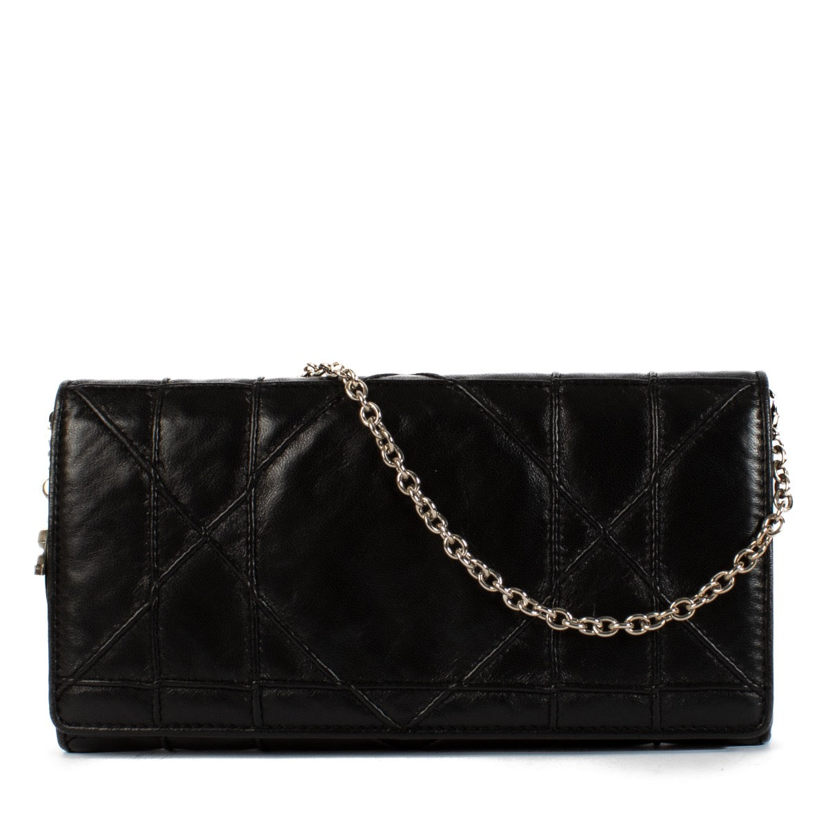 shop 100% authentic second hand Christian Dior Black Lambskin Chain Clutch on Labellov.com