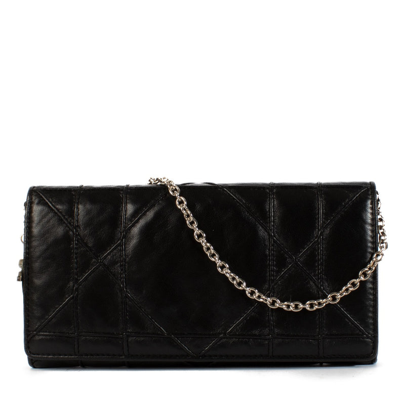 shop 100% authentic second hand Christian Dior Black Lambskin Chain Clutch on Labellov.com