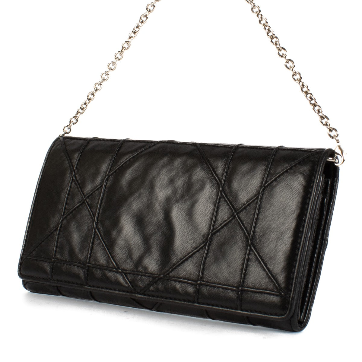 shop 100% authentic second hand Christian Dior Black Lambskin Chain Clutch on Labellov.com