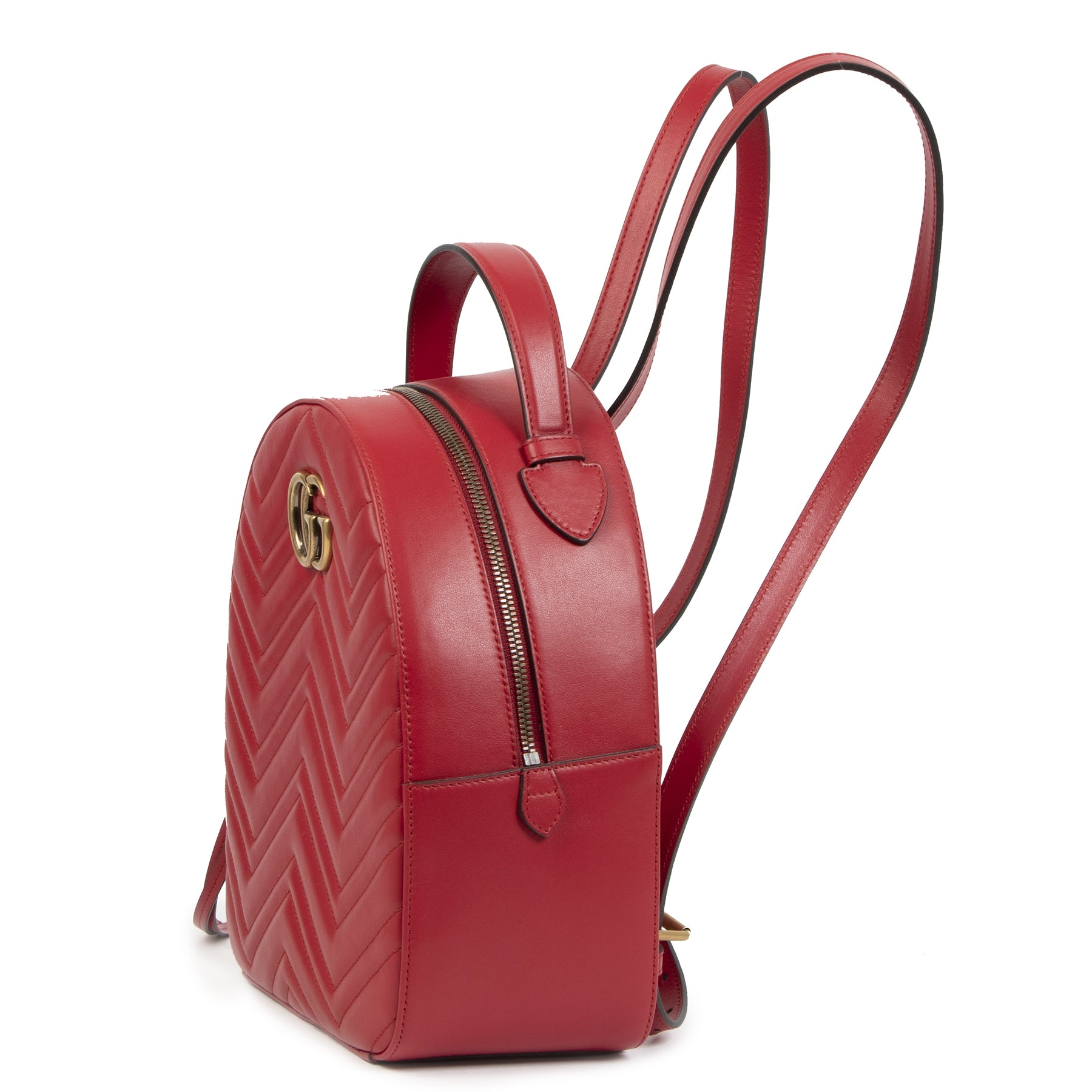 Authentieke Tweedehands Gucci GG Marmont Matelassé Leather Backpack juiste prijs veilig online shoppen luxe merken webshop winkelen Antwerpen België mode fashion