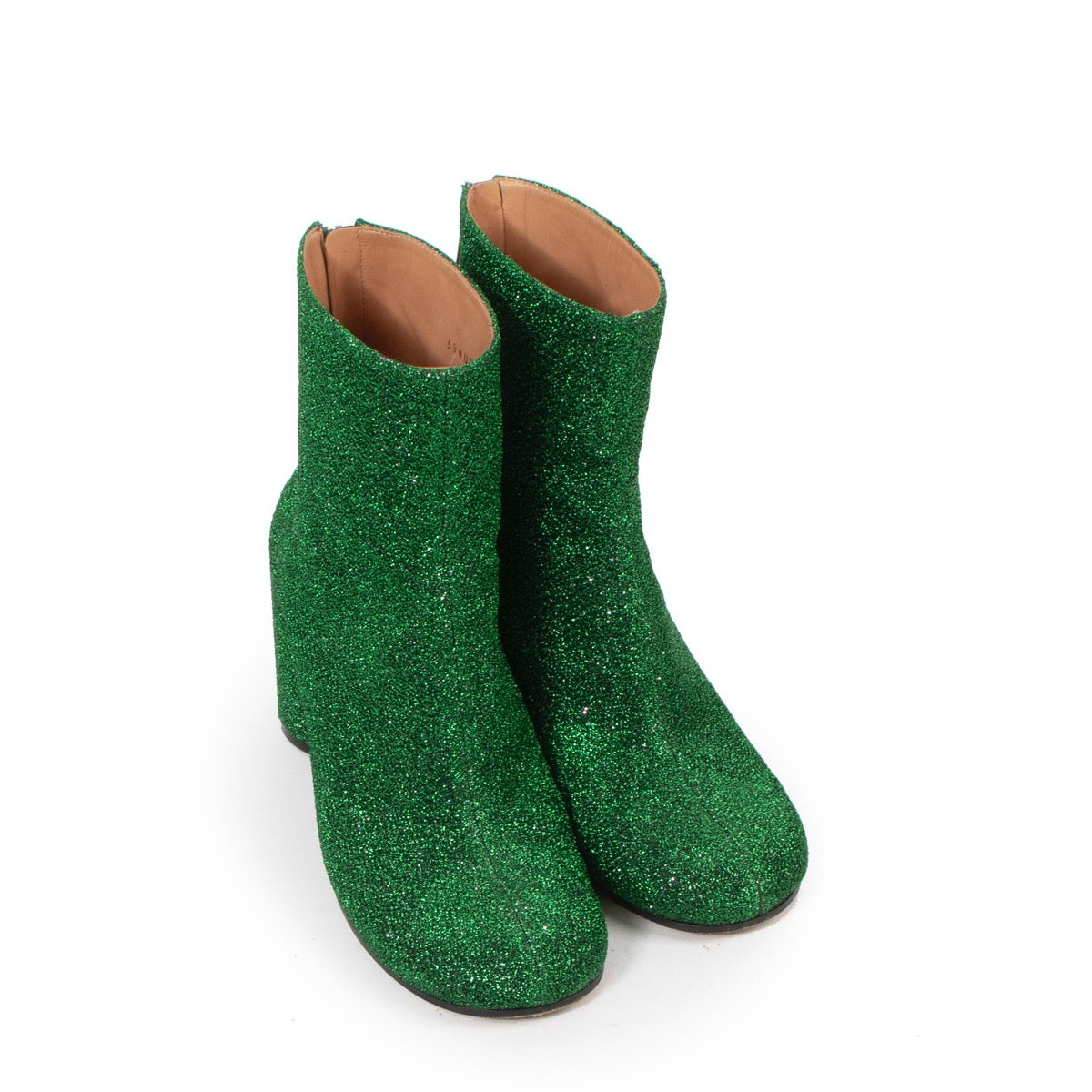 Shop safe online at Labellov in Antwerp these 100% authentic second hand Maison Margiela Green Glitter Ankle Boots - size 37,5