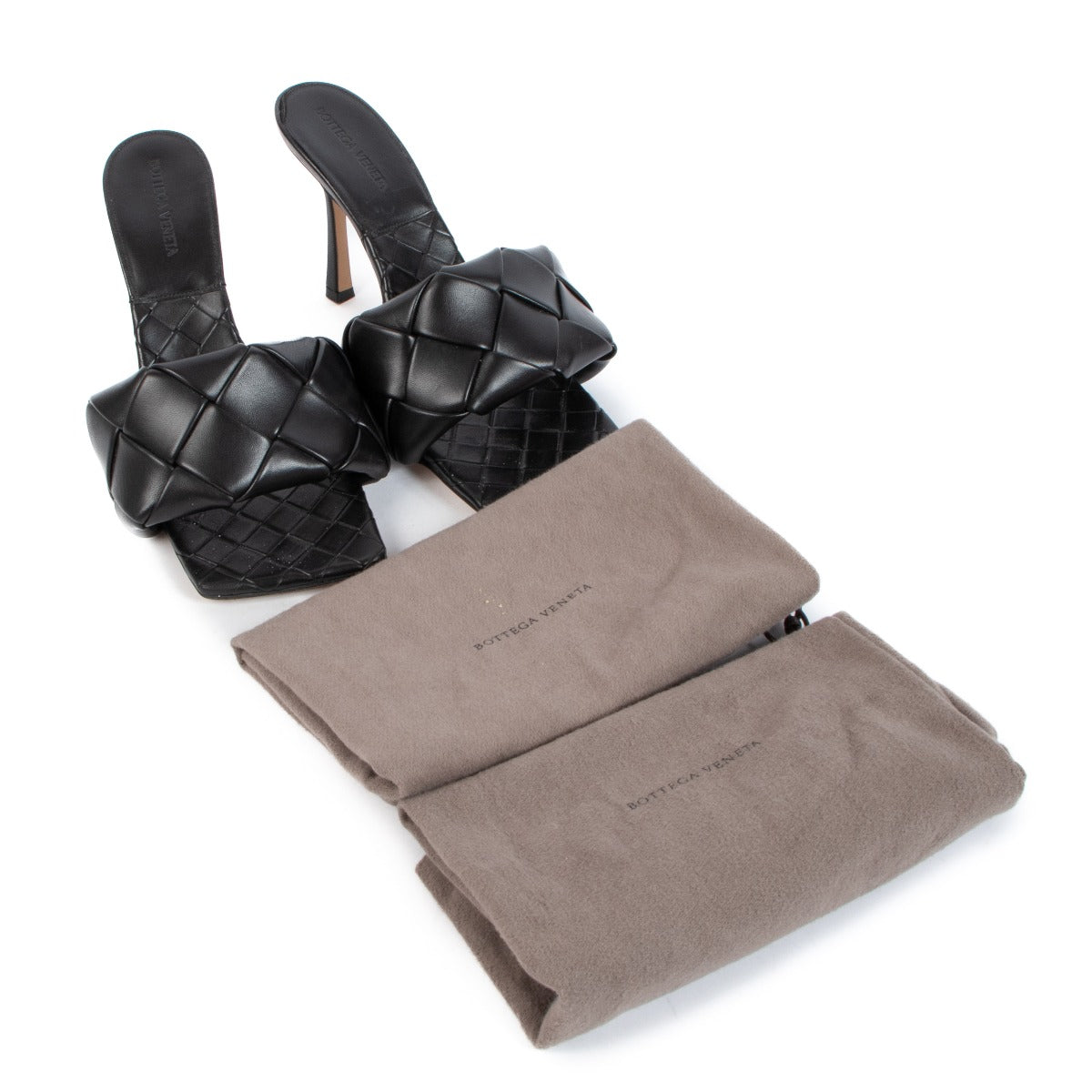 Bottega Veneta Lido Black Leather Mules