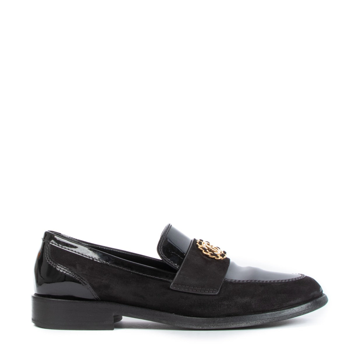 Mocassins Chanel Noirs CC Chaîne Cristallisée - Taille 39