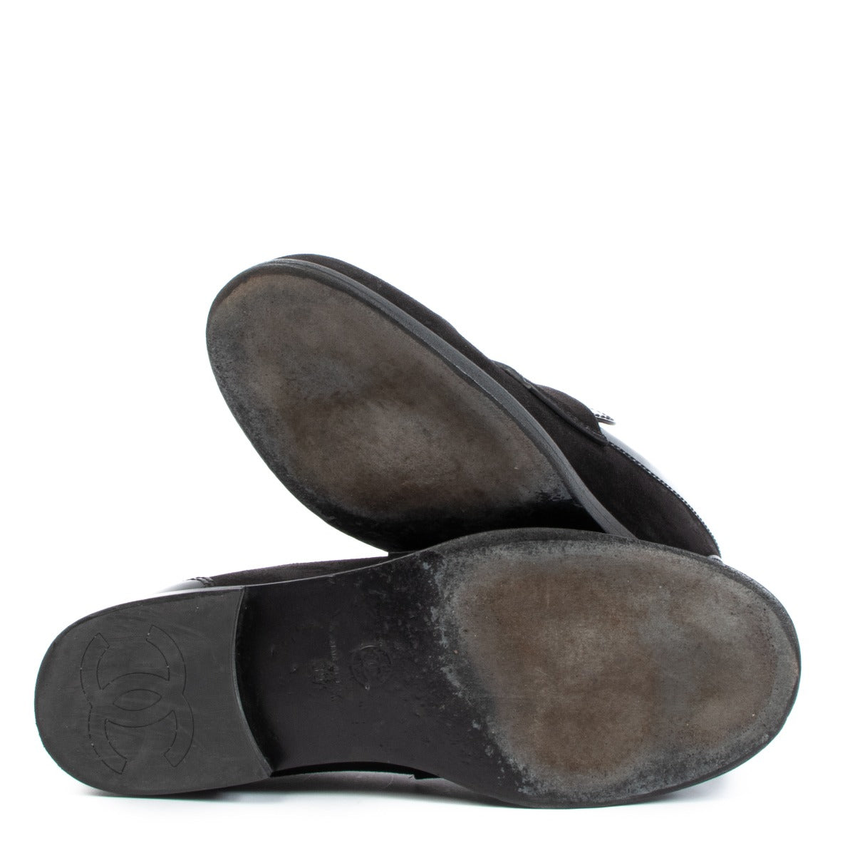 Mocassins Chanel Noirs CC Chaîne Cristallisée - Taille 39