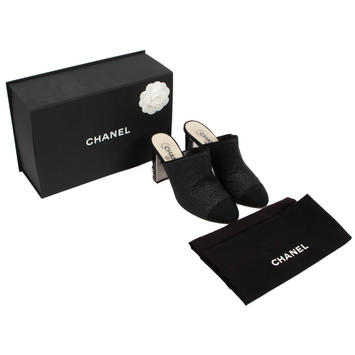Shop 100% authentic second-hand Chanel Black Glitter Pumps 39 on Labellov.com