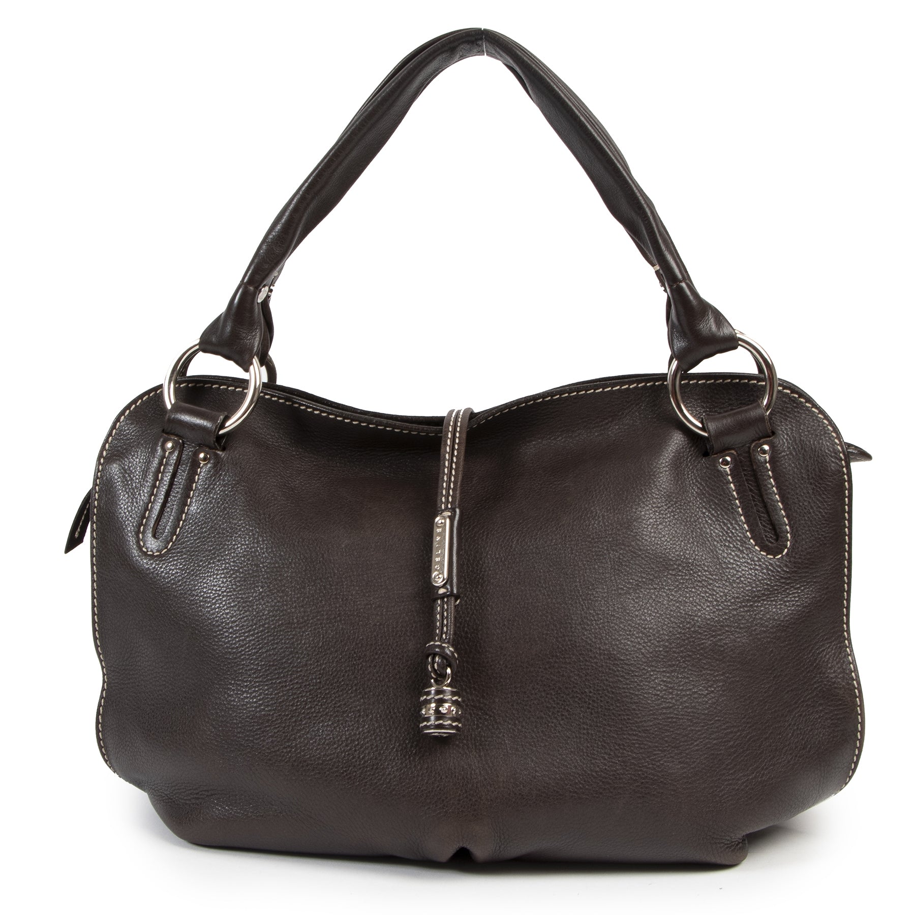 Authentieke Tweedehands Celine Brown Leather Bittersweet Hobo Bag juiste prijs veilig online shoppen luxe merken webshop winkelen Antwerpen België mode fashion