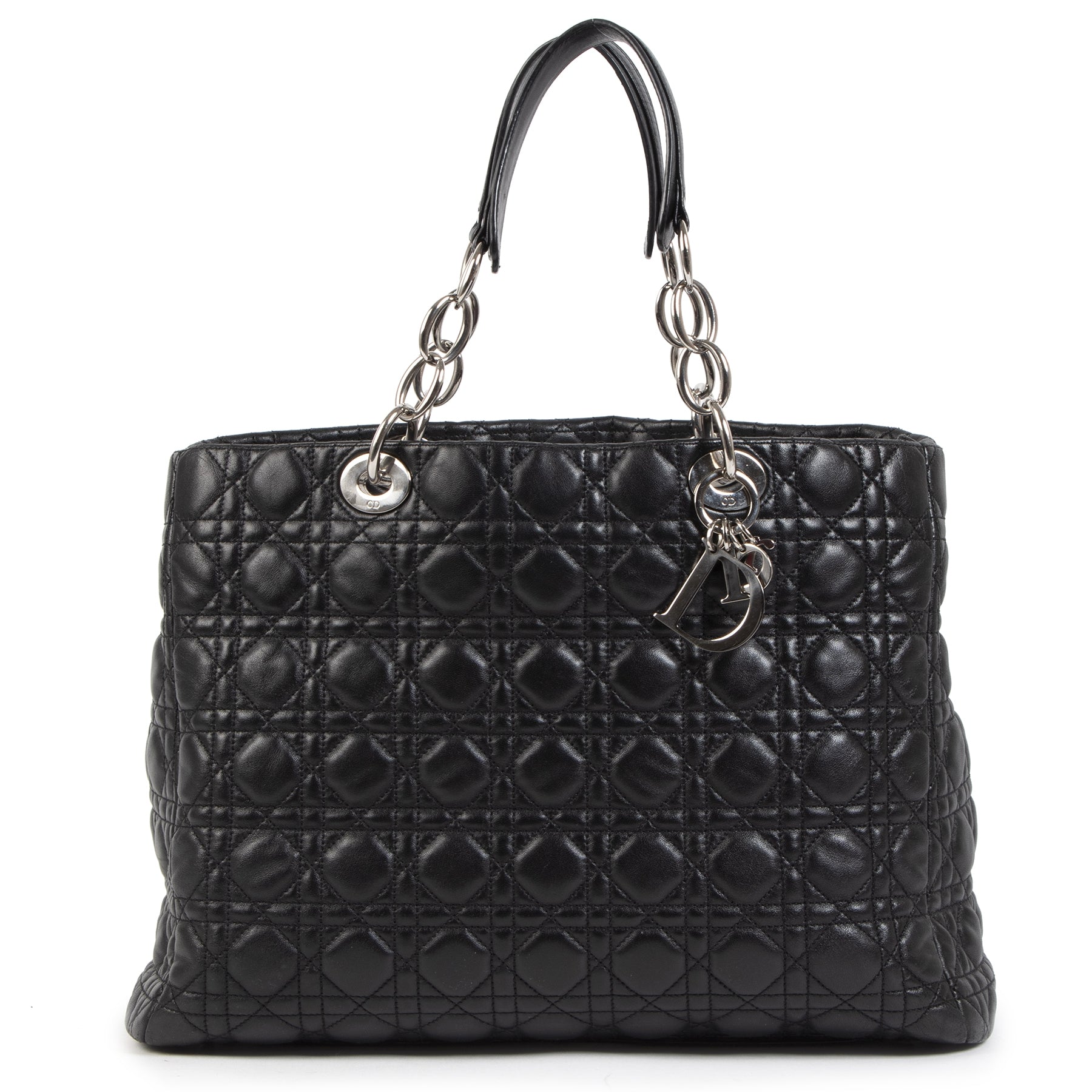 Authentic second-hand vintage Dior Black Large Shopping Tote buy online webshop LabelLOV