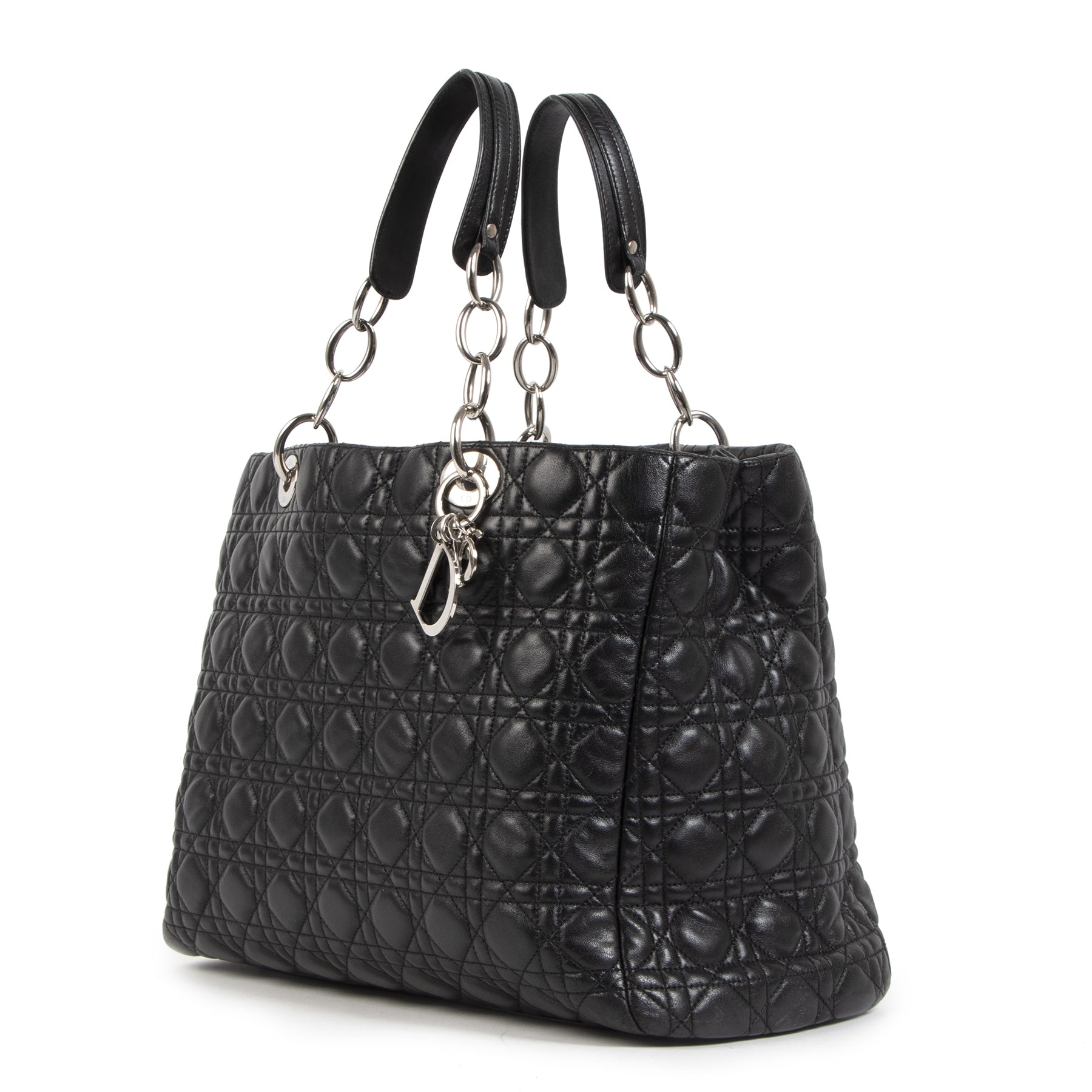 Authentique seconde-main vintage Dior Black Large Shopping Tote achète en ligne webshop LabelLOV
