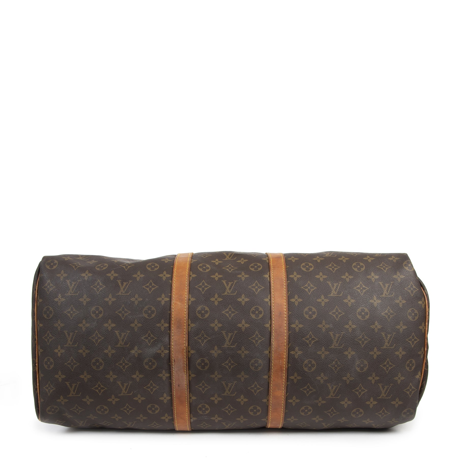 Authentic second-hand vintage Louis Vuitton Vintage Monogram Keepall 60 Bandouliere Boston Travel Bag buy online webshop LabelLOV