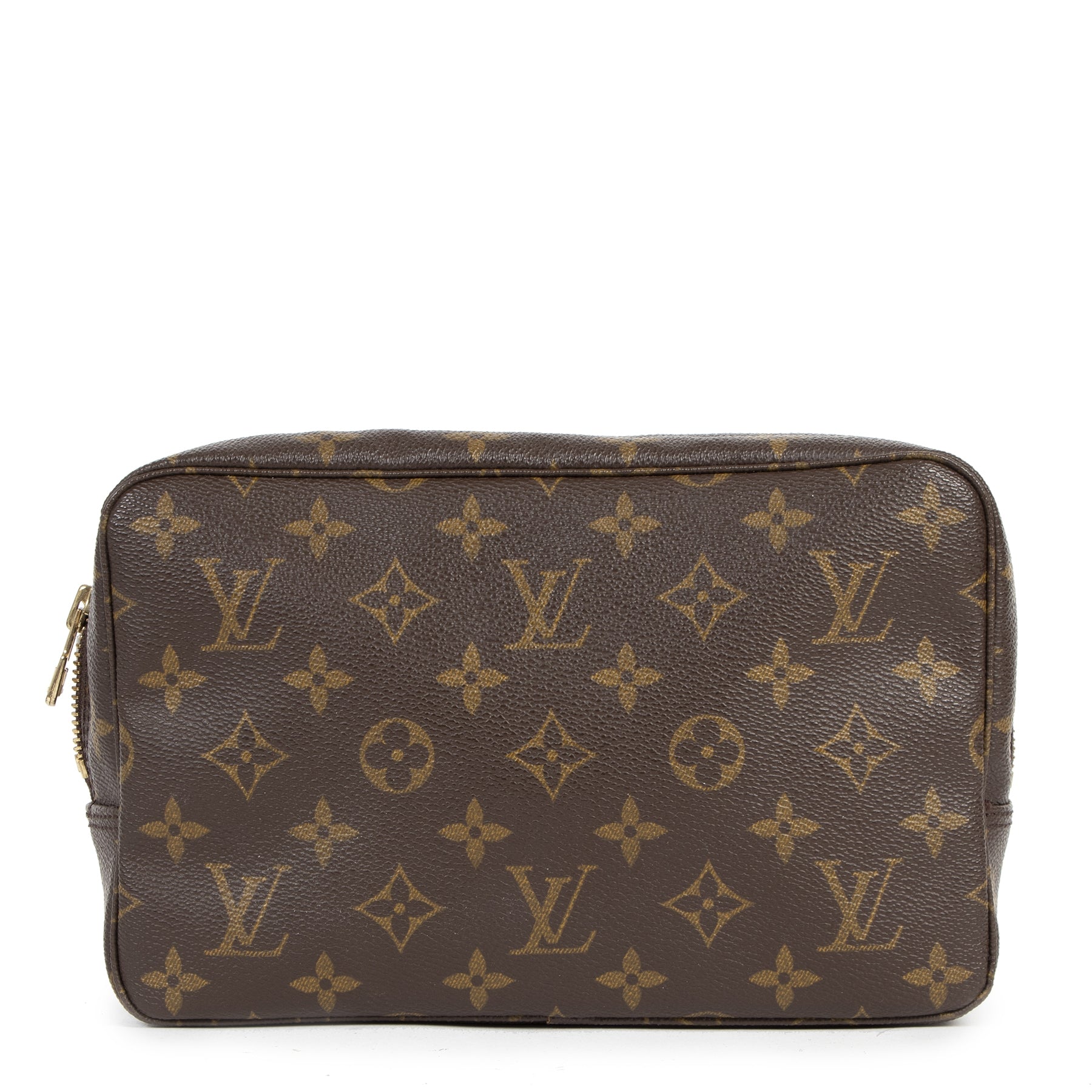 Authentieke Tweedehands Louis Vuitton Trousse Toiletry Bag Monogram 23 Brown juiste prijs veilig online shoppen luxe merken webshop winkelen Antwerpen België mode fashion