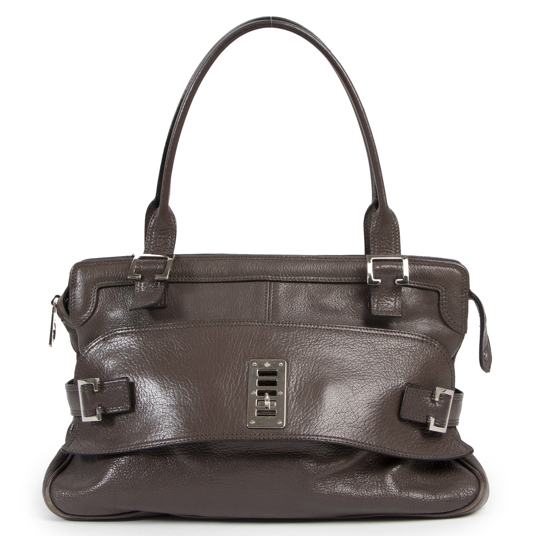 Authentic secondhand Mulberry Brown Leather Shoulder Bag designer bags fashion luxury vintage webshop safe secure online shopping