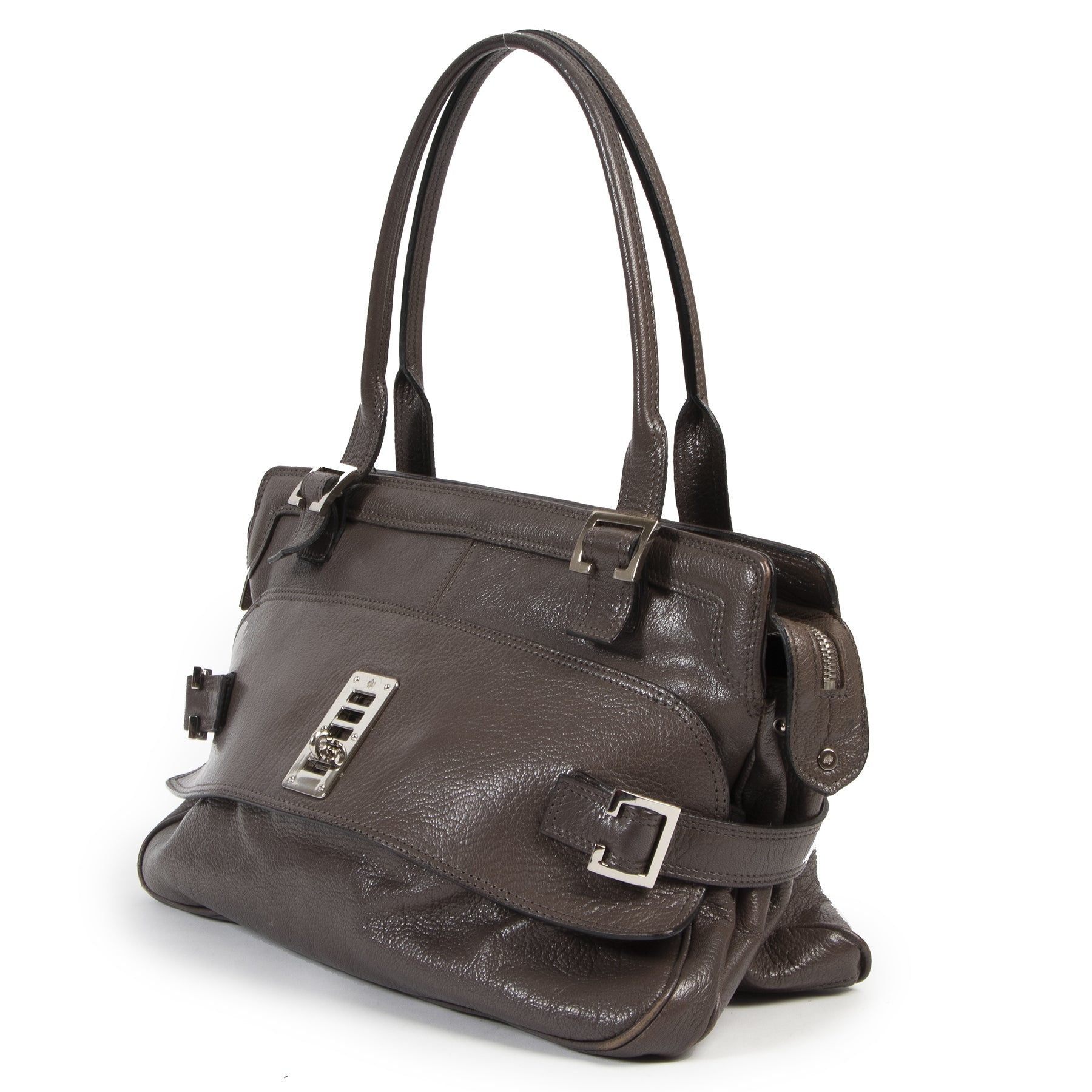 Authentieke Tweedehands Mulberry Brown Leather Shoulder Bag juiste prijs veilig online shoppen luxe merken webshop winkelen Antwerpen België mode fashion