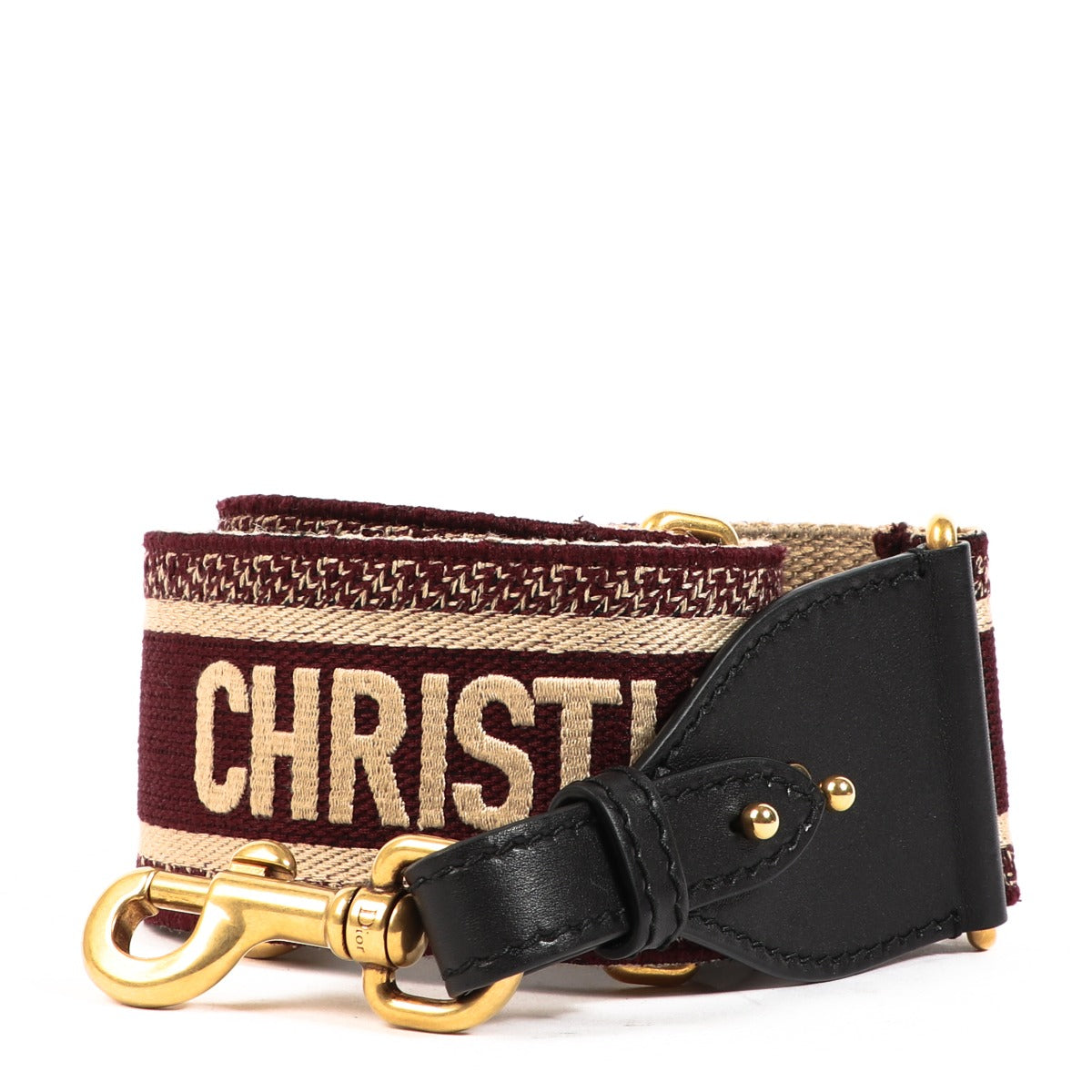 Christian Dior Black/Amaranth Embroidered Bag Strap