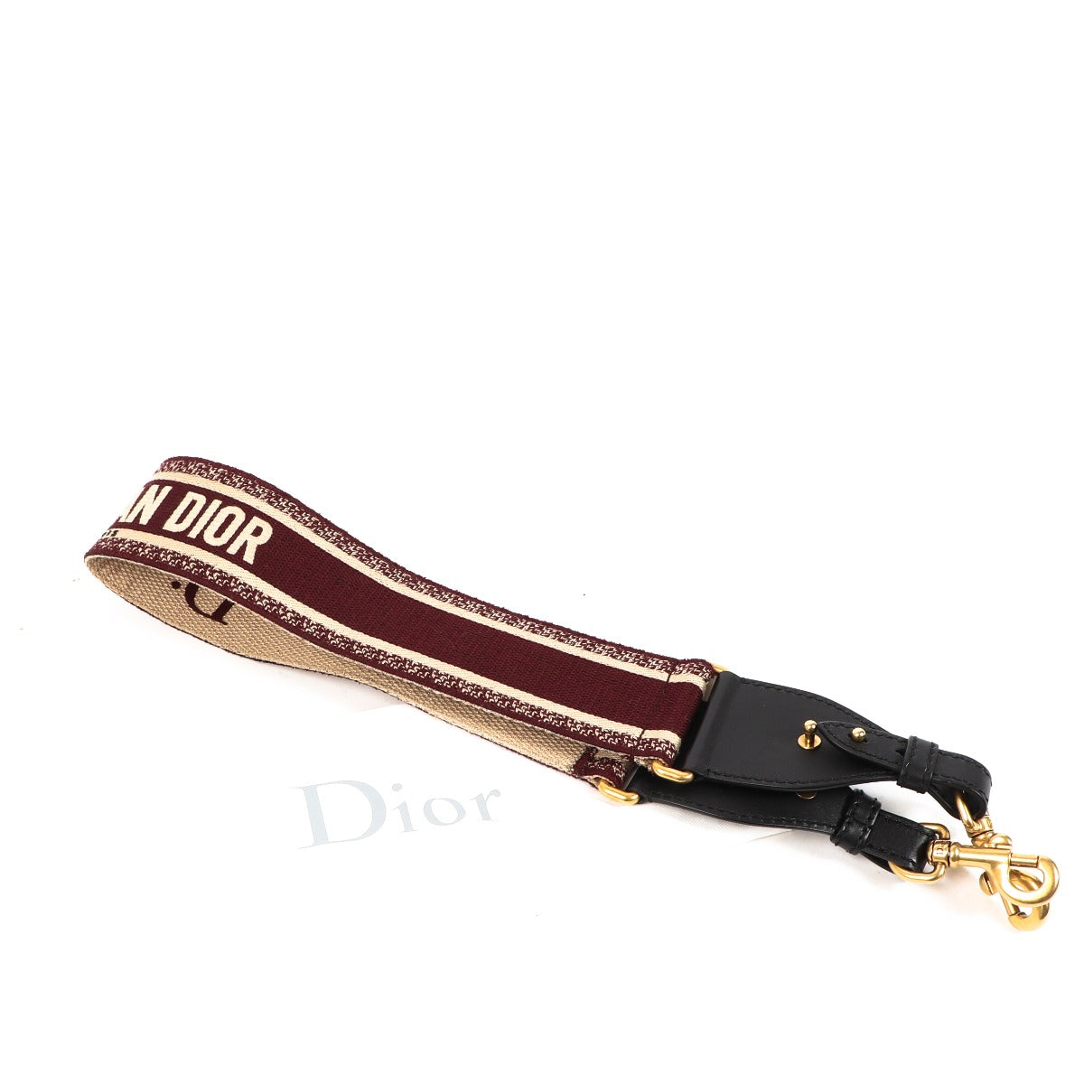 Christian Dior Black/Amaranth Embroidered Bag Strap