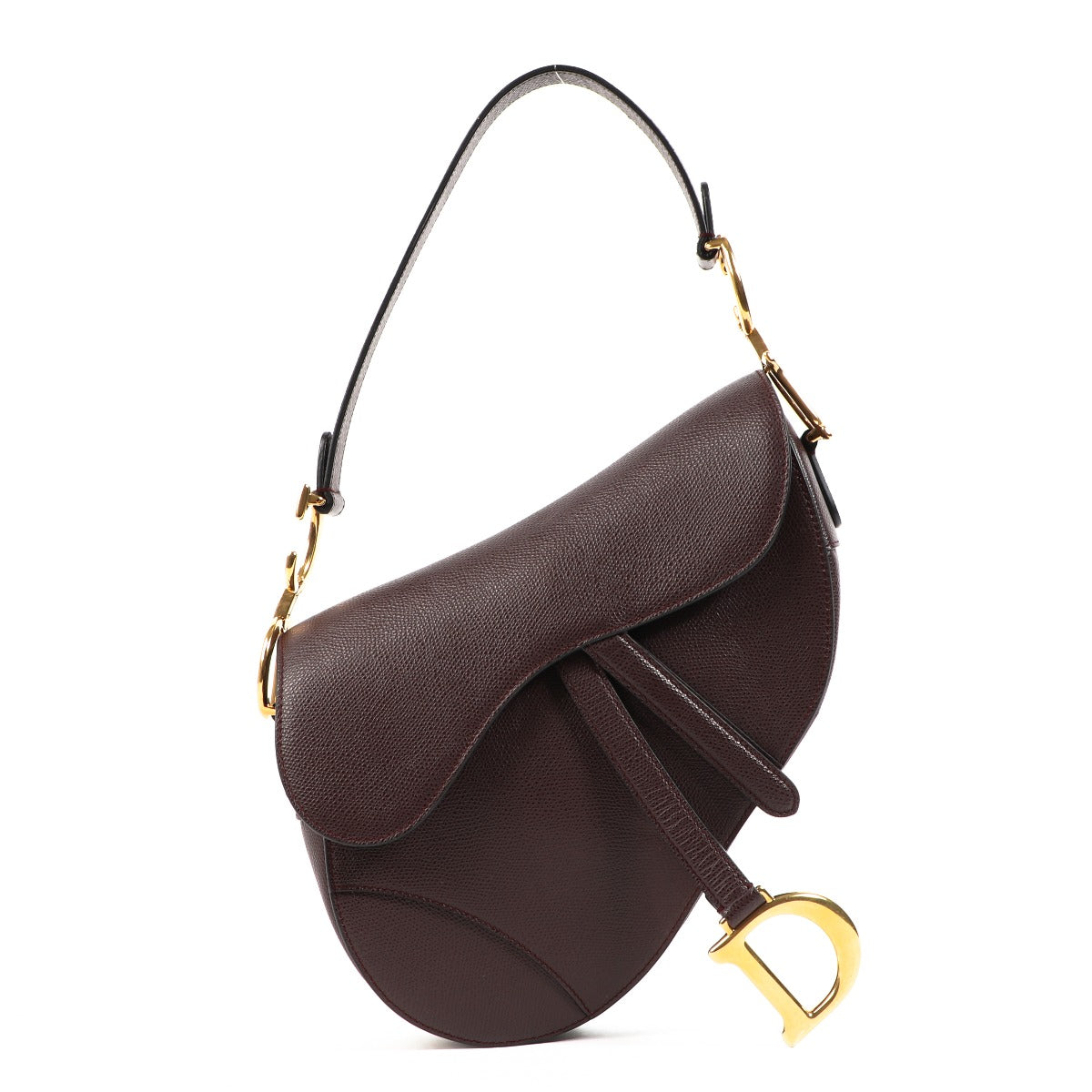 Christian Dior Amaranth Leather Saddle Bag
