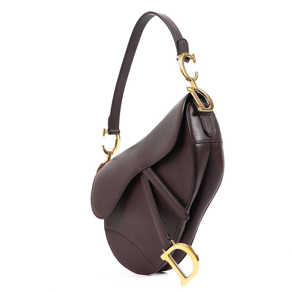 Christian Dior Amaranth Leather Saddle Bag