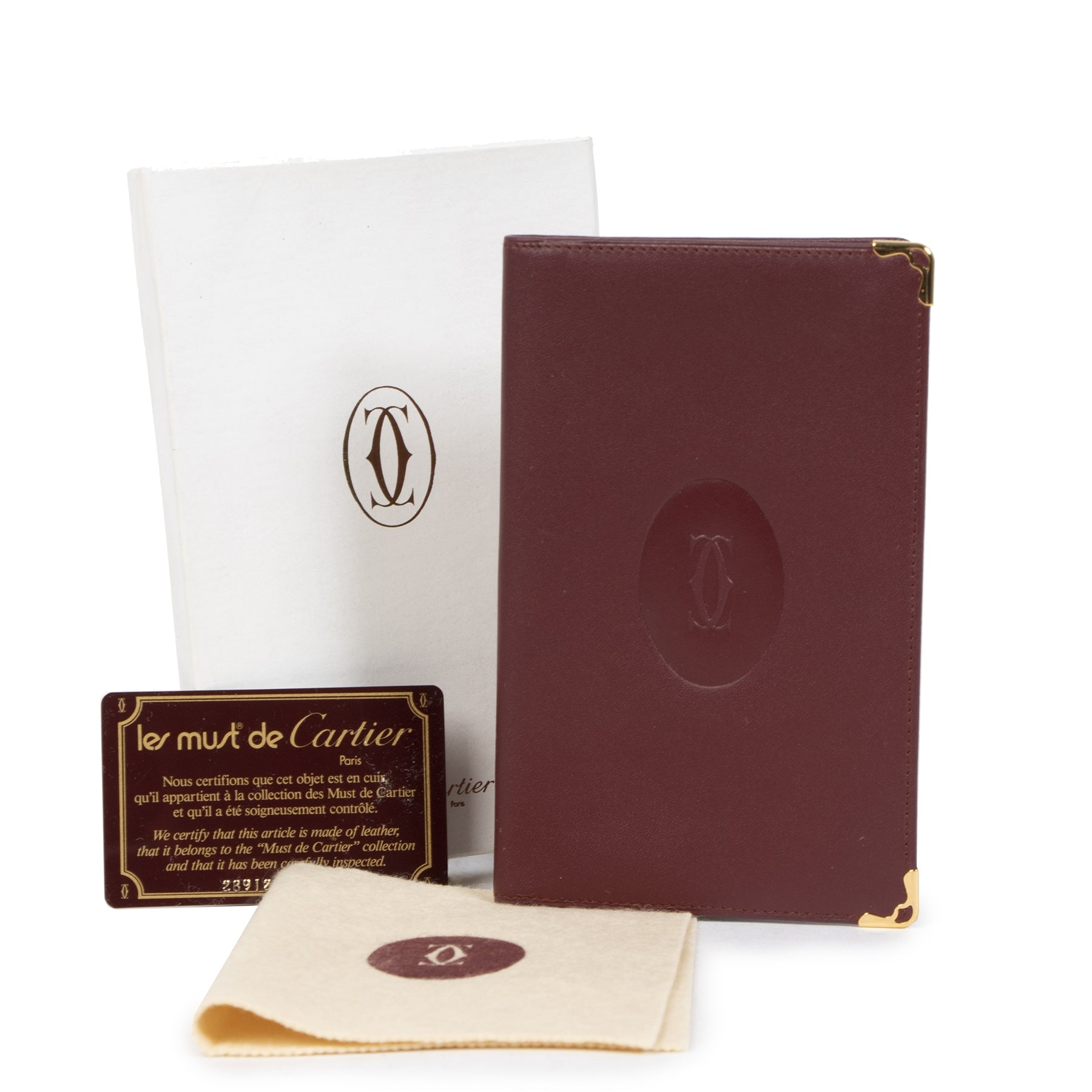 Cartier Burgundy Leather Passport Holder