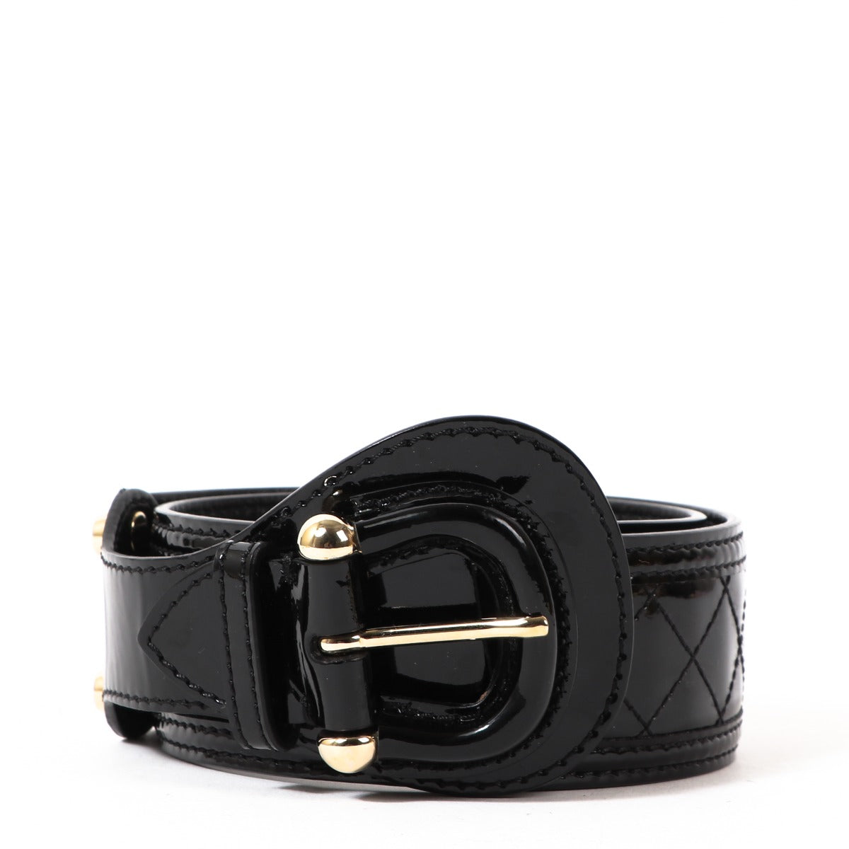 Burberry Black Patent Leather Belt