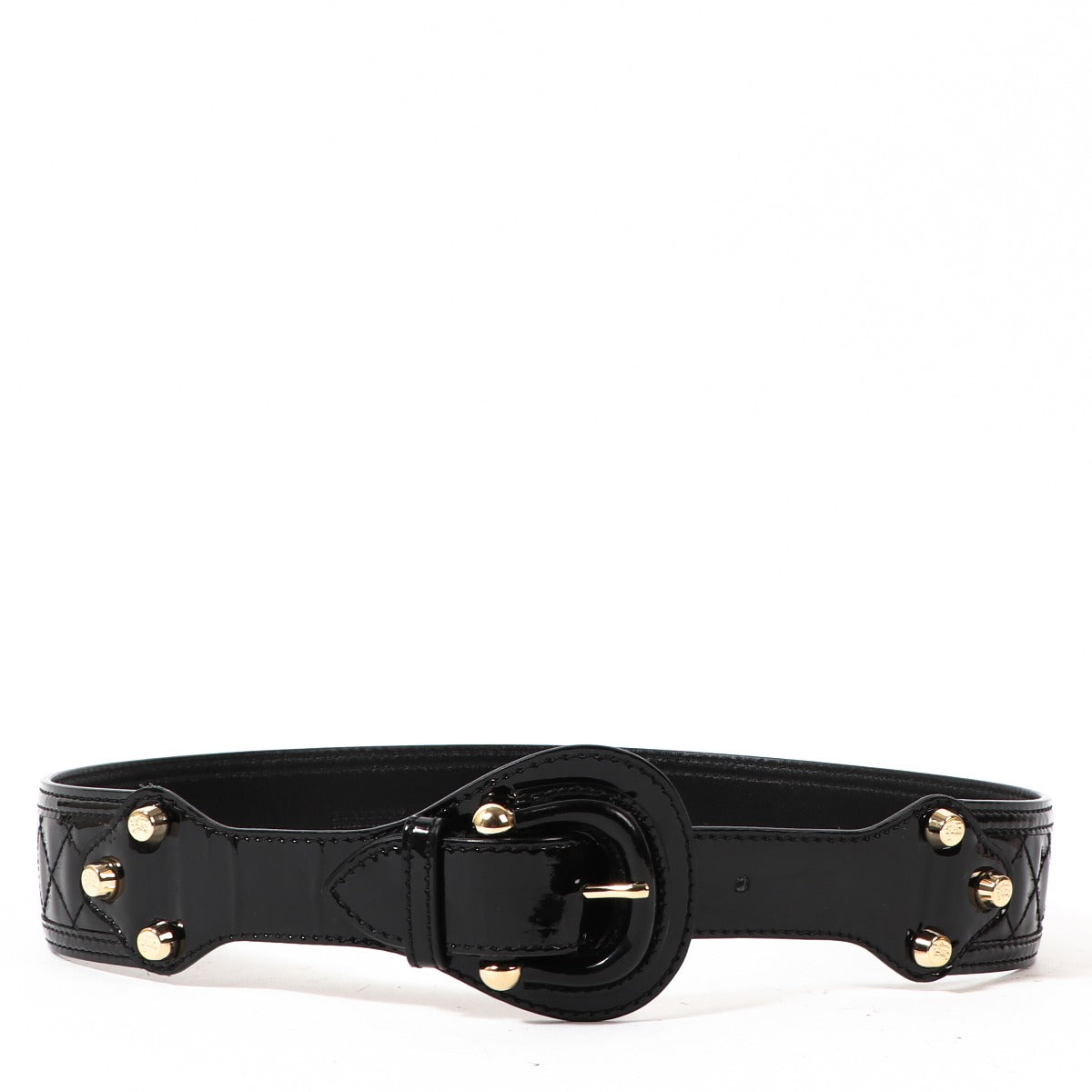 Ceinture Burberry en cuir verni noir - Taille 80