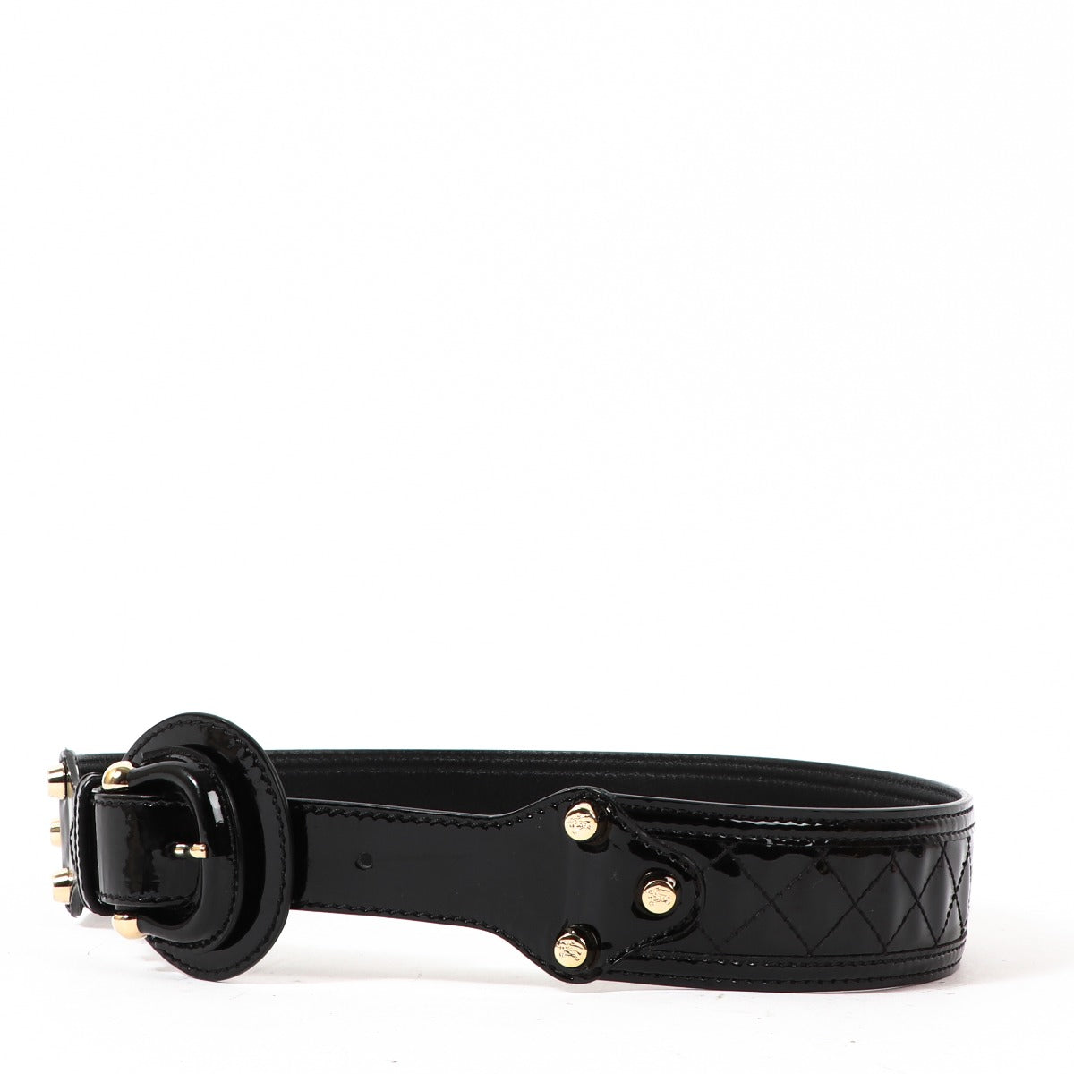 Ceinture Burberry en cuir verni noir - Taille 80