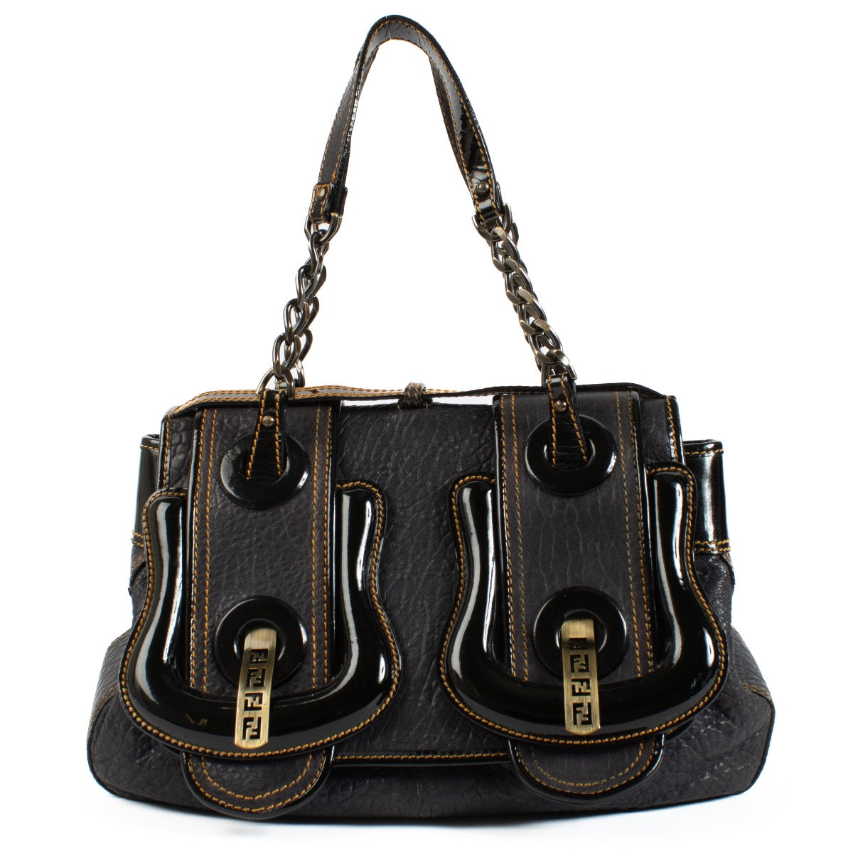 Buy authentic second hand Fendi Blue Grained Leather B Bag at Labellov.com