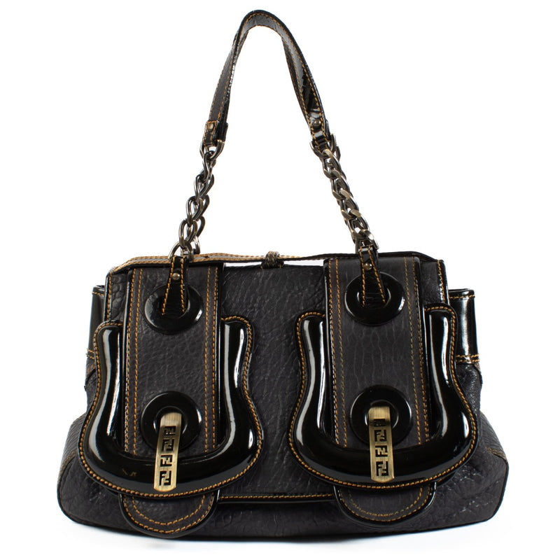 Buy authentic second hand Fendi Blue Grained Leather B Bag at Labellov.com