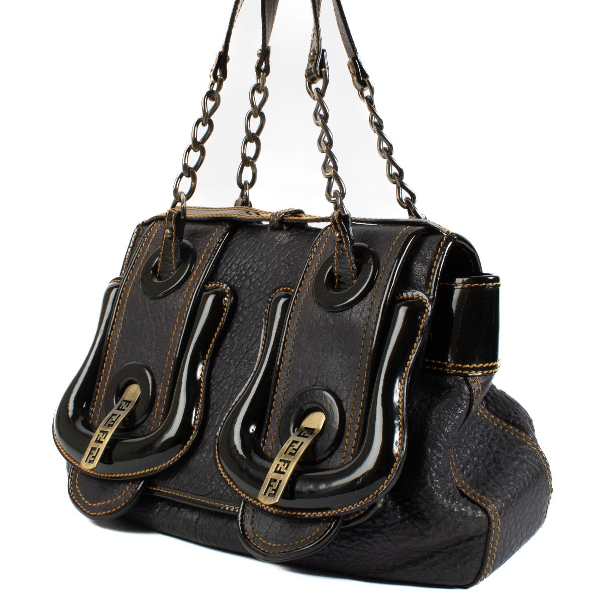 Buy authentic second hand Fendi Blue Grained Leather B Bag at Labellov.com