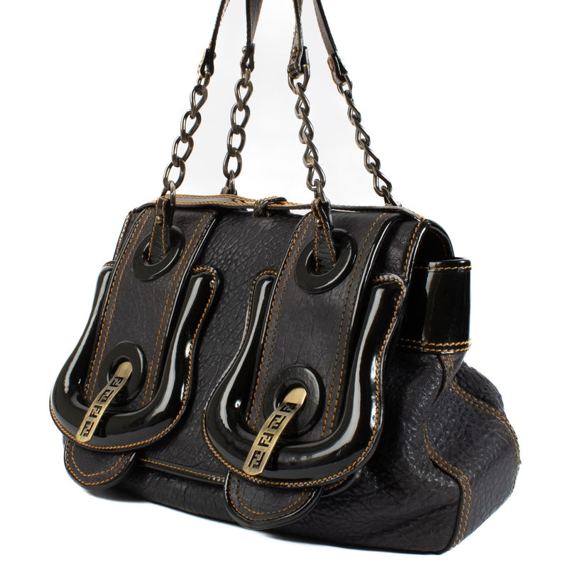 Buy authentic second hand Fendi Blue Grained Leather B Bag at Labellov.com