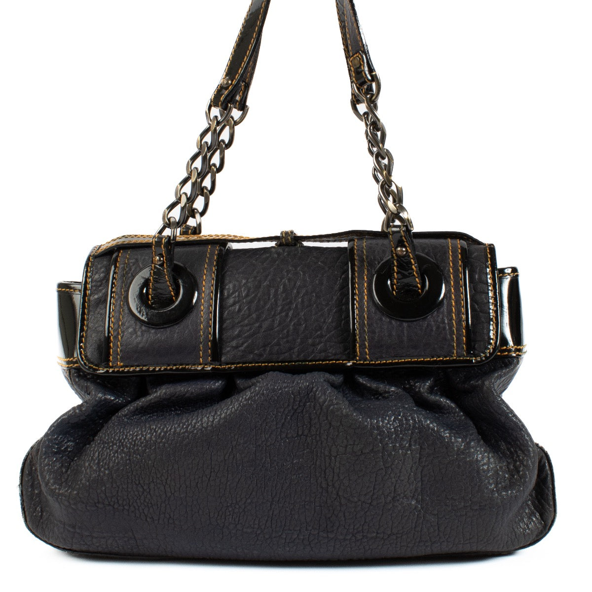 Buy authentic second hand Fendi Blue Grained Leather B Bag at Labellov.com