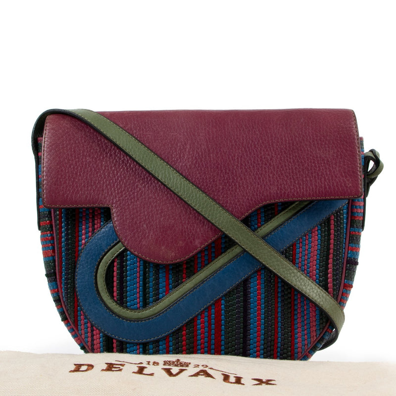 Shop authentic vintage luxury designer Delvaux Multicolour Toile De Cuir Crossbody Bag at Labellov