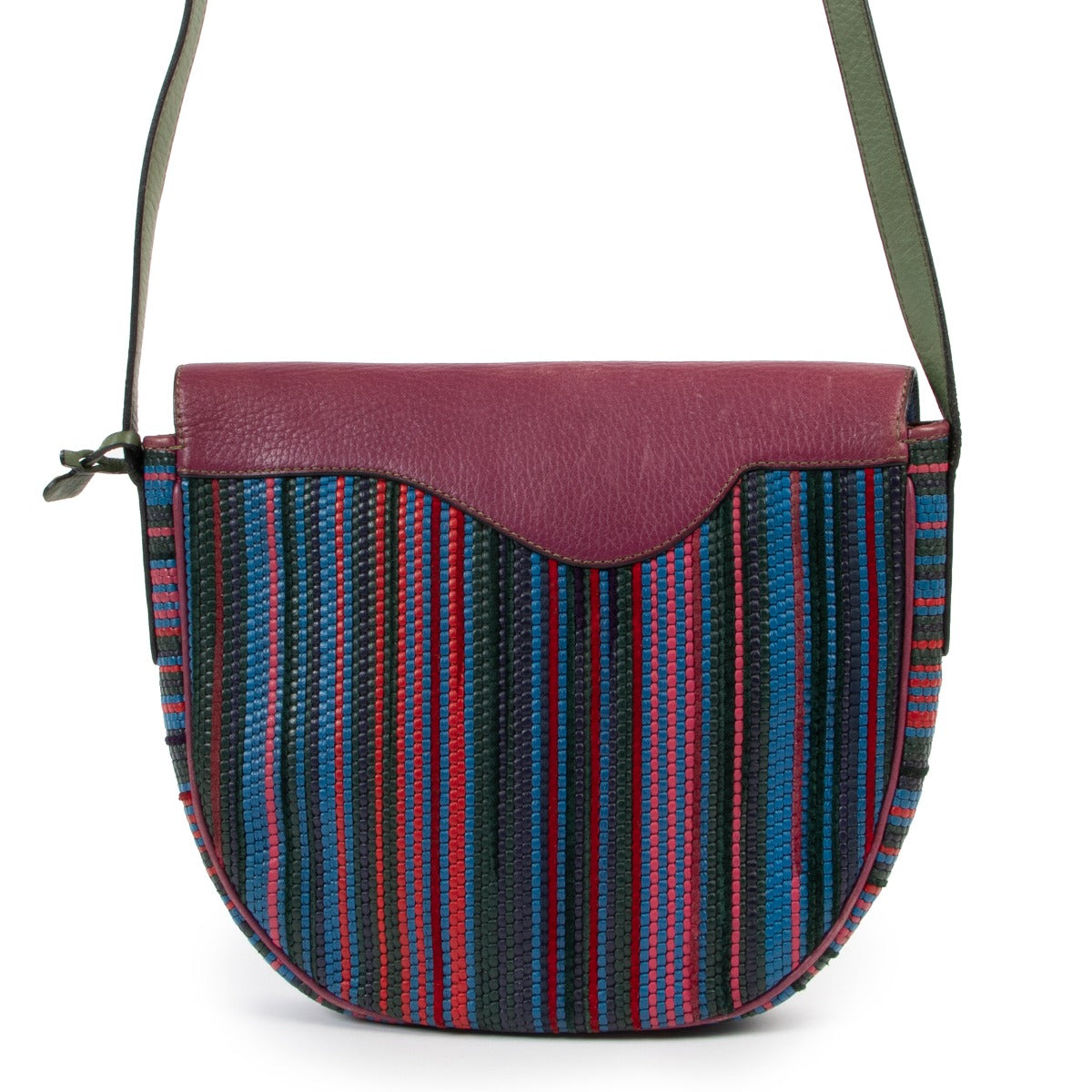 Shop authentic vintage luxury designer Delvaux Multicolour Toile De Cuir Crossbody Bag at Labellov