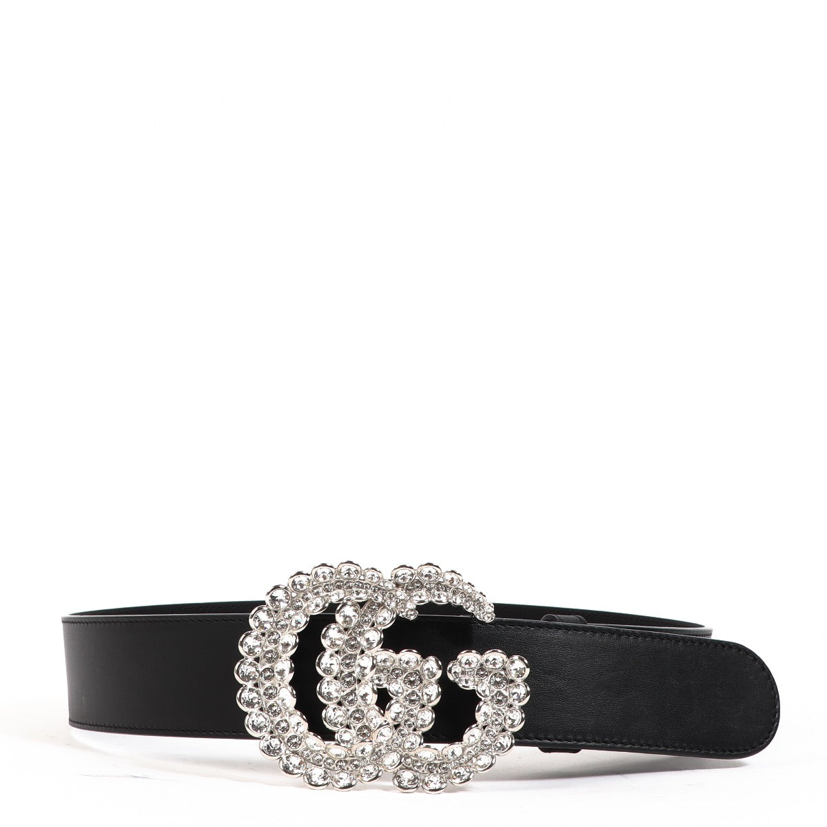 Buy an authentic second hand Gucci Black Rhinstones GG Belt - Size 70 in very good condition at Labellov.com