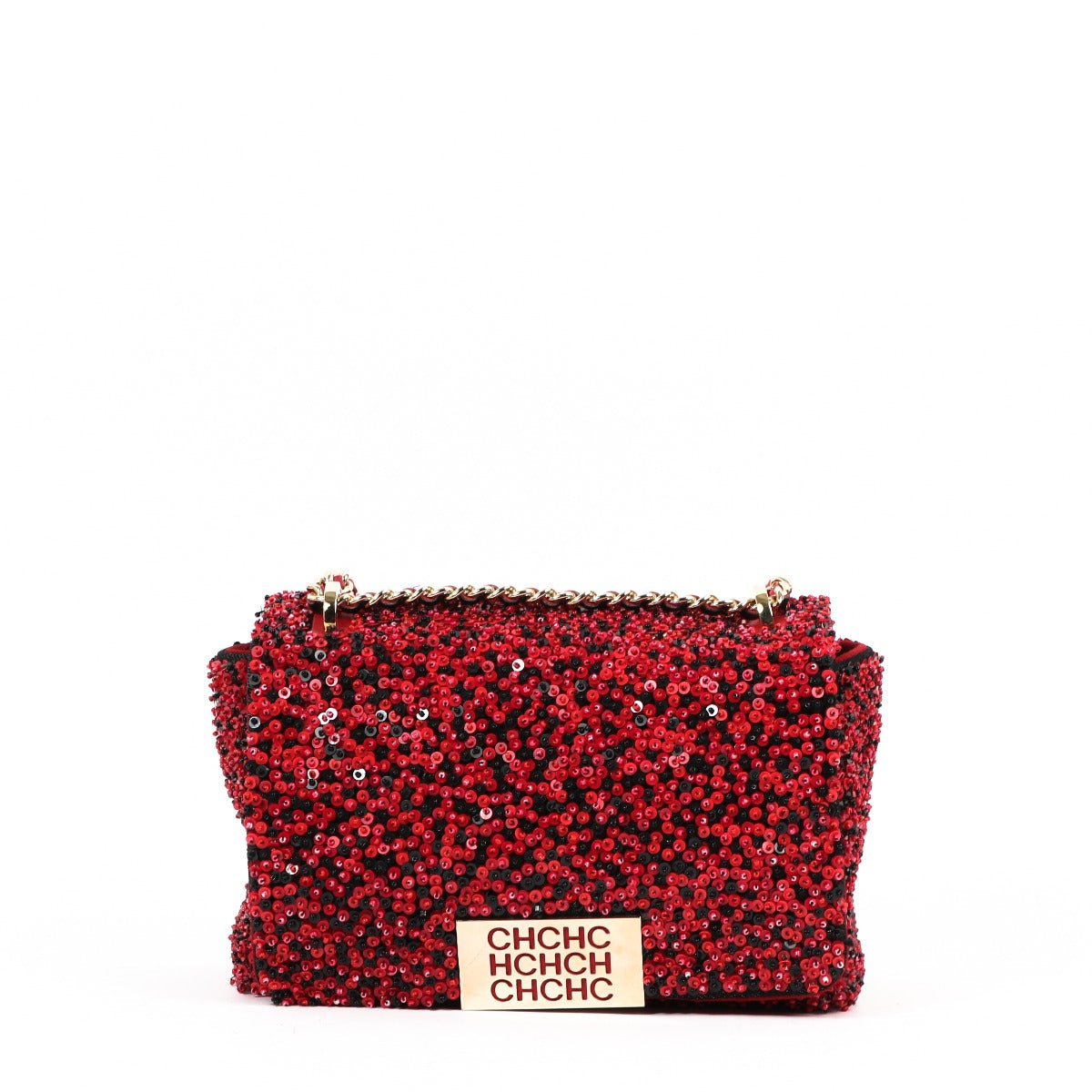 Carolina Herrera Red Sequin Shoulder Bag