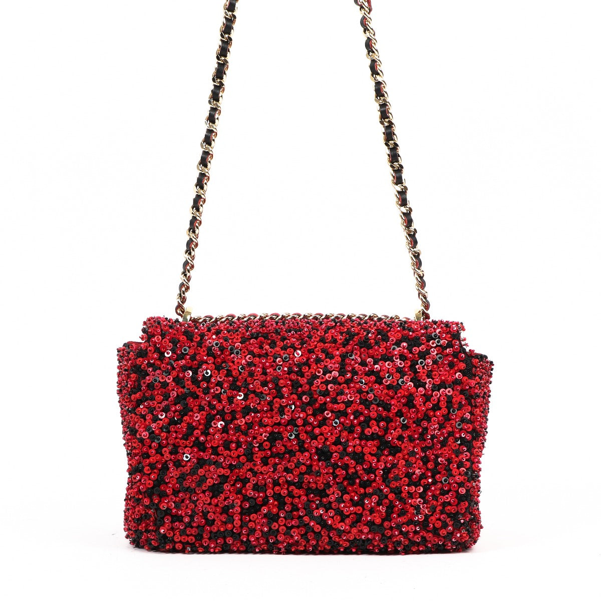 Carolina Herrera Rode Pailletten Schoudertas