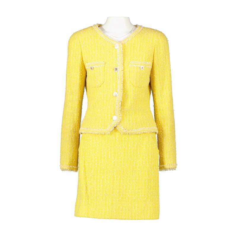 Chanel 97P yellow tweed set