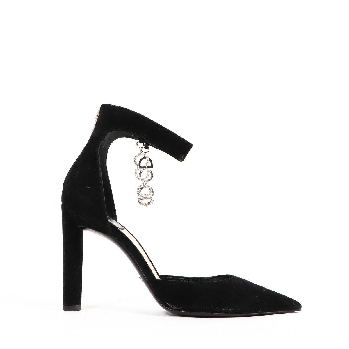 Christian Dior Crystal CD Chain Black Pumps