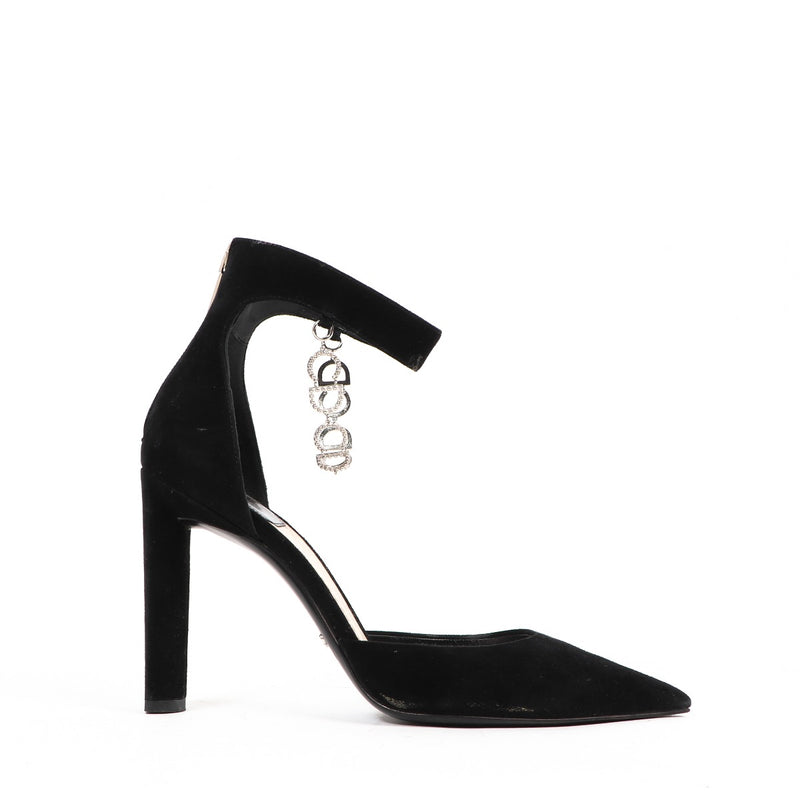 Christian Dior Crystal CD Chain Black Pumps